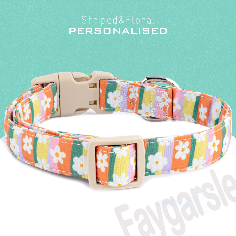 Collar Faygarsle en tela de algodón con rayas coloridas y tacto suave.