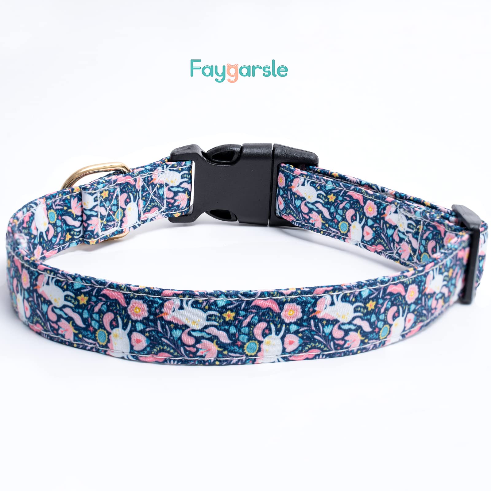 Faygarsle collar con anilla en D dorada para mayor seguridad.