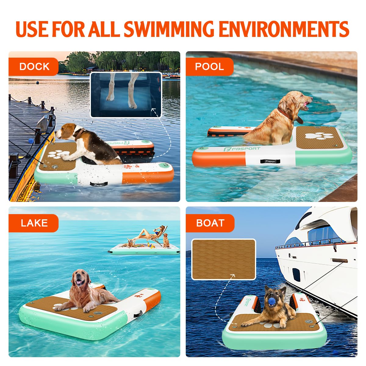 FBSPORT capacidad hasta 220 lb, soporte para perros grandes