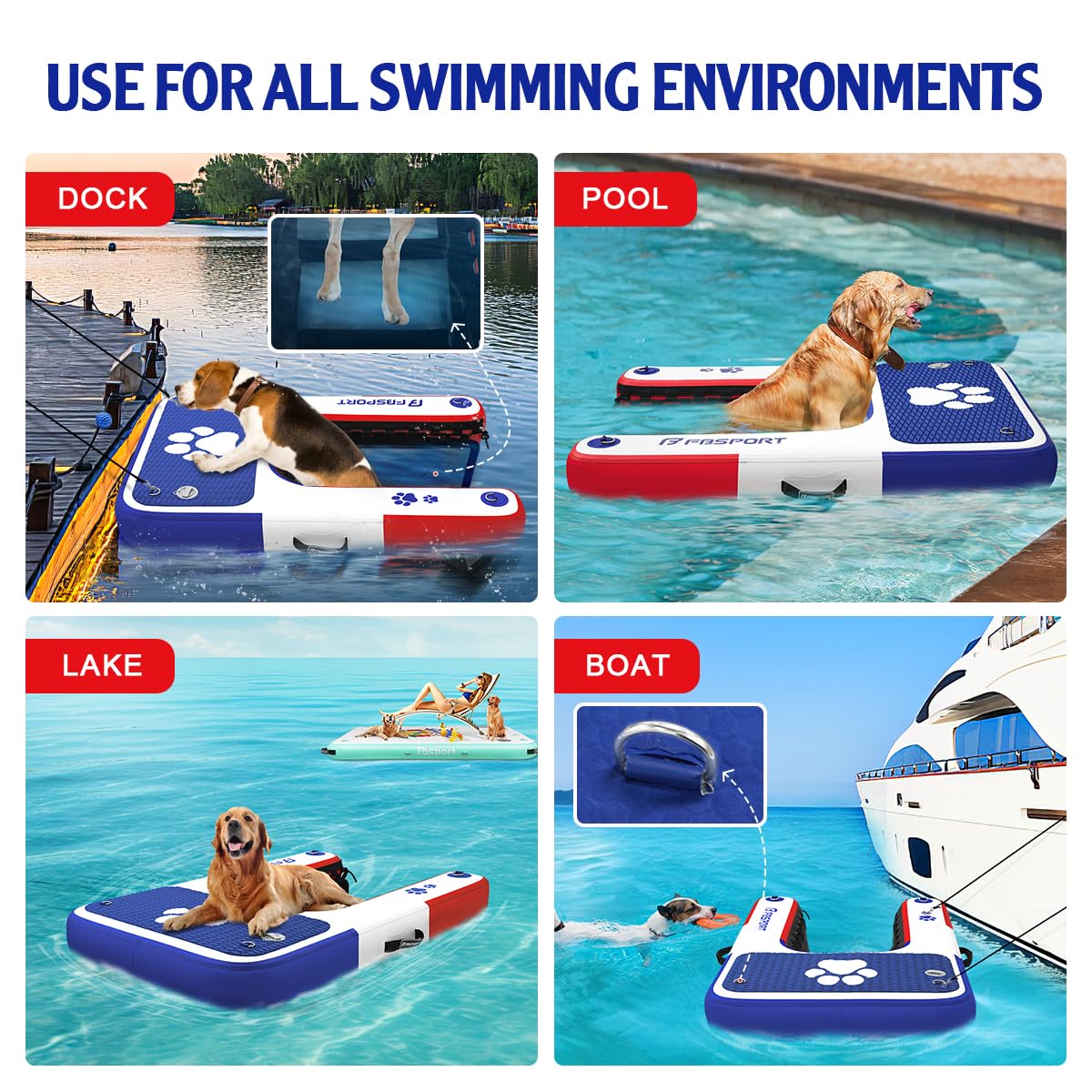 FBSPORT entrada fácil al agua para perros