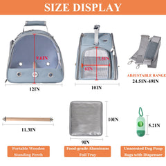 FCQQYWZ Portador de aves, bolsillo exterior de malla para accesorios de viaje.