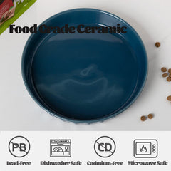 FE FUN ELEMENTS diseño plano ancho facilita comer para perros y gatos azul.