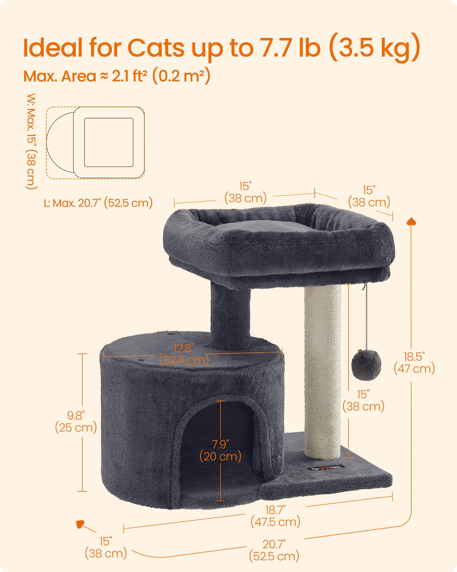 Feandrea árbol compacto con diseño y montaje sencillo.