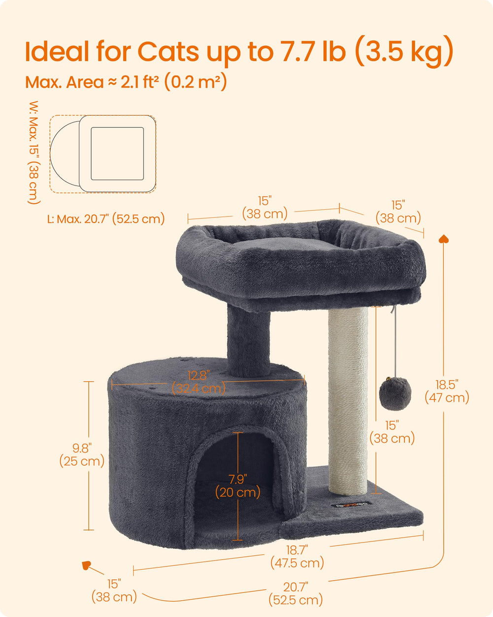 Feandrea árbol compacto con diseño y montaje sencillo.
