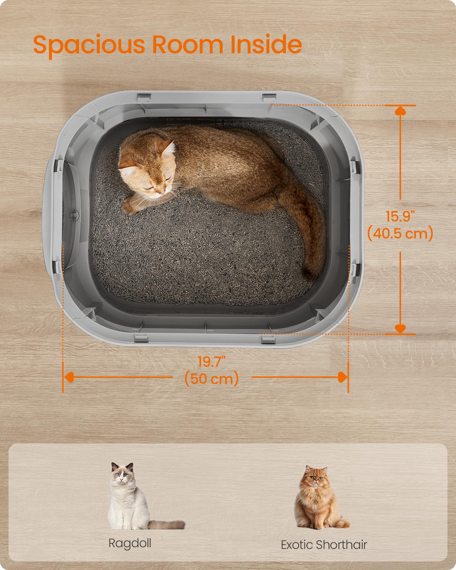 Feandrea caja de arena para gatos con tapa y rejilla superior.