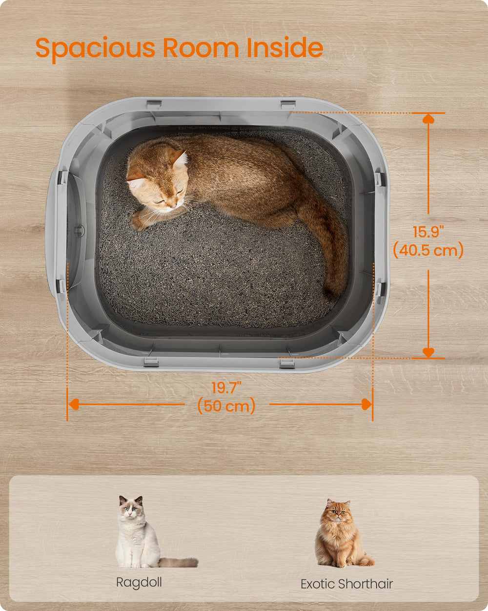 Feandrea caja de arena para gatos con tapa y rejilla superior.