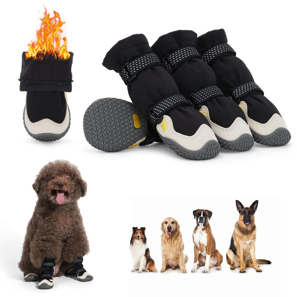 Botas Fecialy para perro con forro de lana cálida, ideal para días fríos.