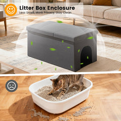 Fecuria: banco-oculto para gato gris oscuro, ofrece asiento práctico.