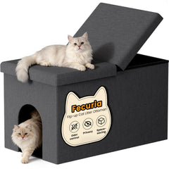 Fecuria: caja-de-arena-oculta 3-en-1 gris oscuro para salón.