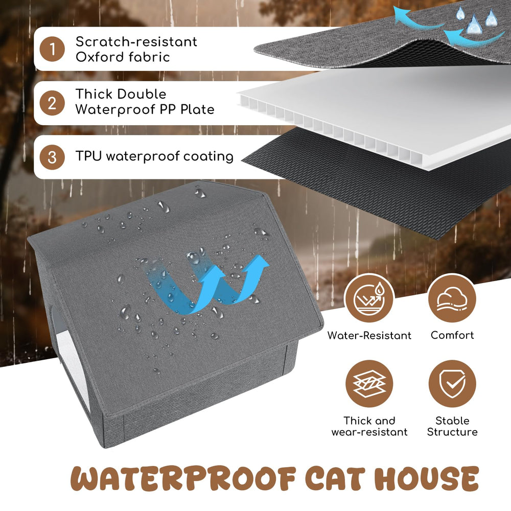 Fecuria casa-gato-para-ferales protege de lluvia y viento.
