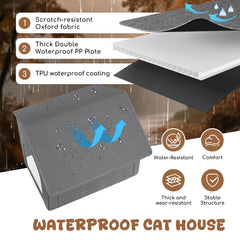 Fecuria casa-gato-para-ferales protege de lluvia y viento.
