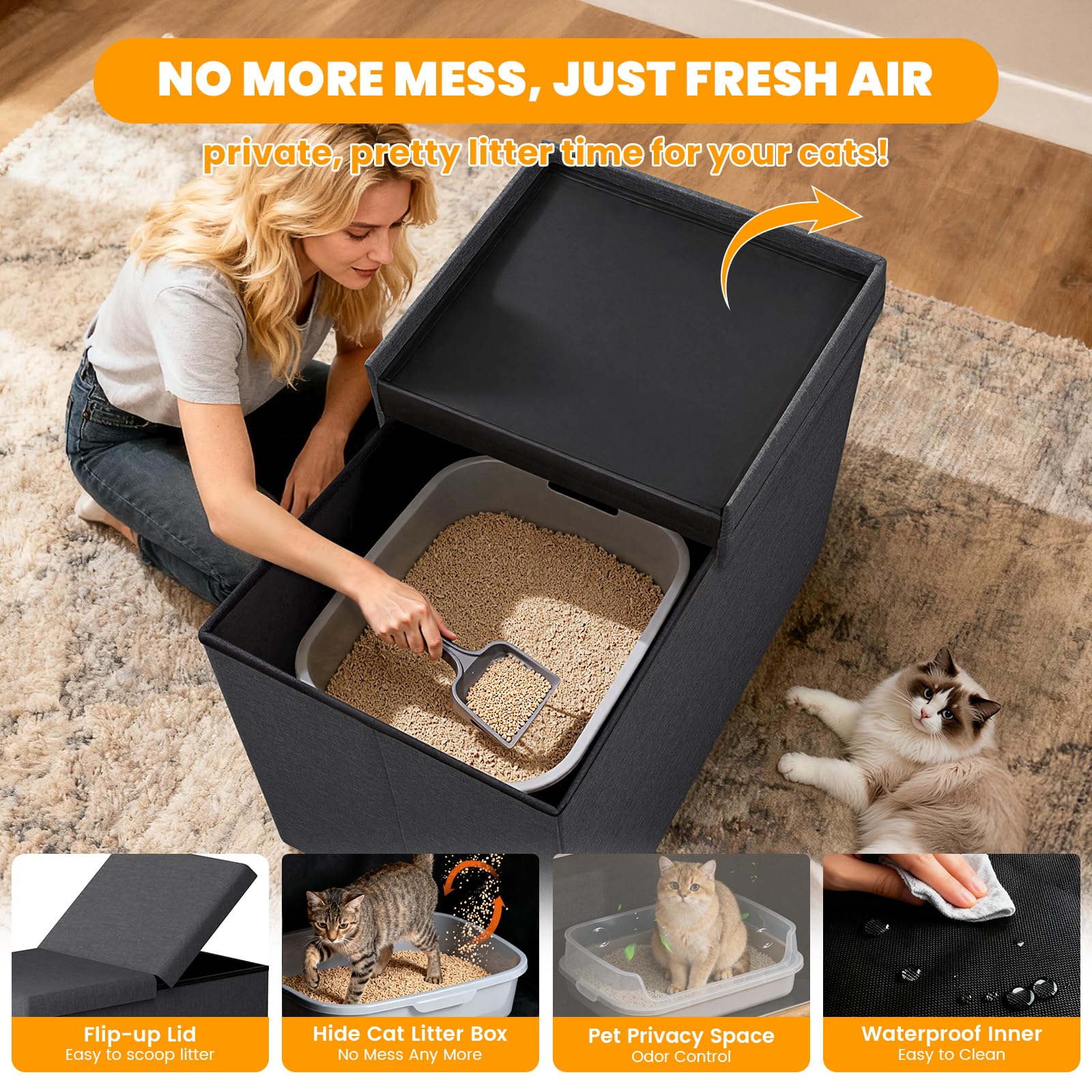 Fecuria: control-de-olor con caja oculta, ambiente más limpio.
