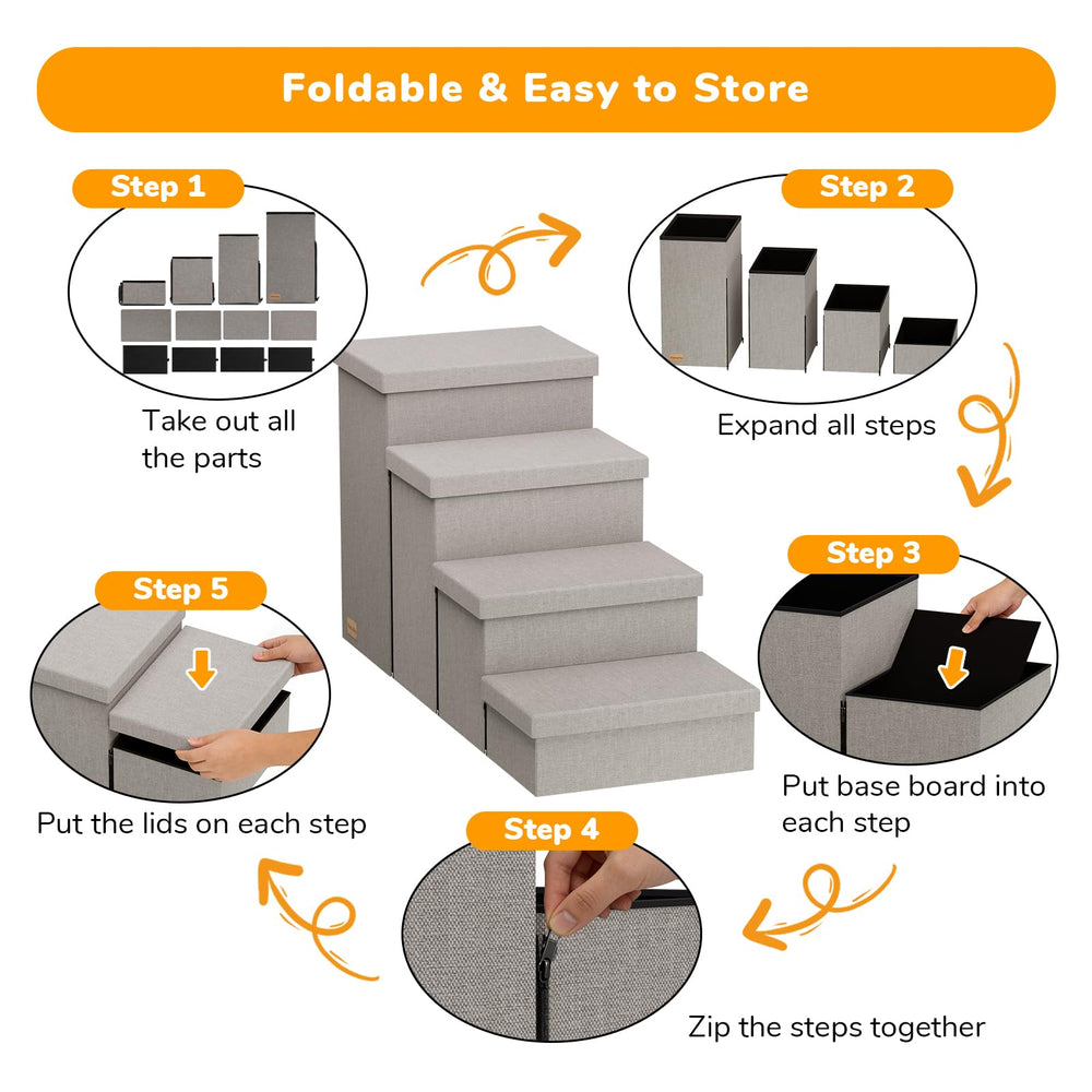 Escalera plegable de Fecuria para guardar y ahorrar espacio en casa.
