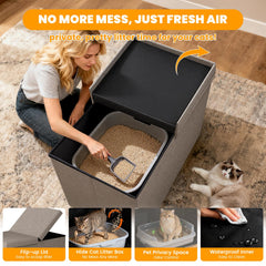Fecuria: mueble para arena de gato, control de olores y privacidad.