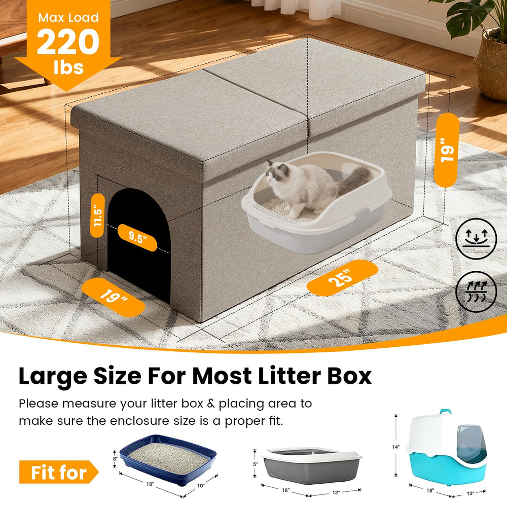 Fecuria: pie de apoyo con tapa para arena de gato, limpieza rápida.
