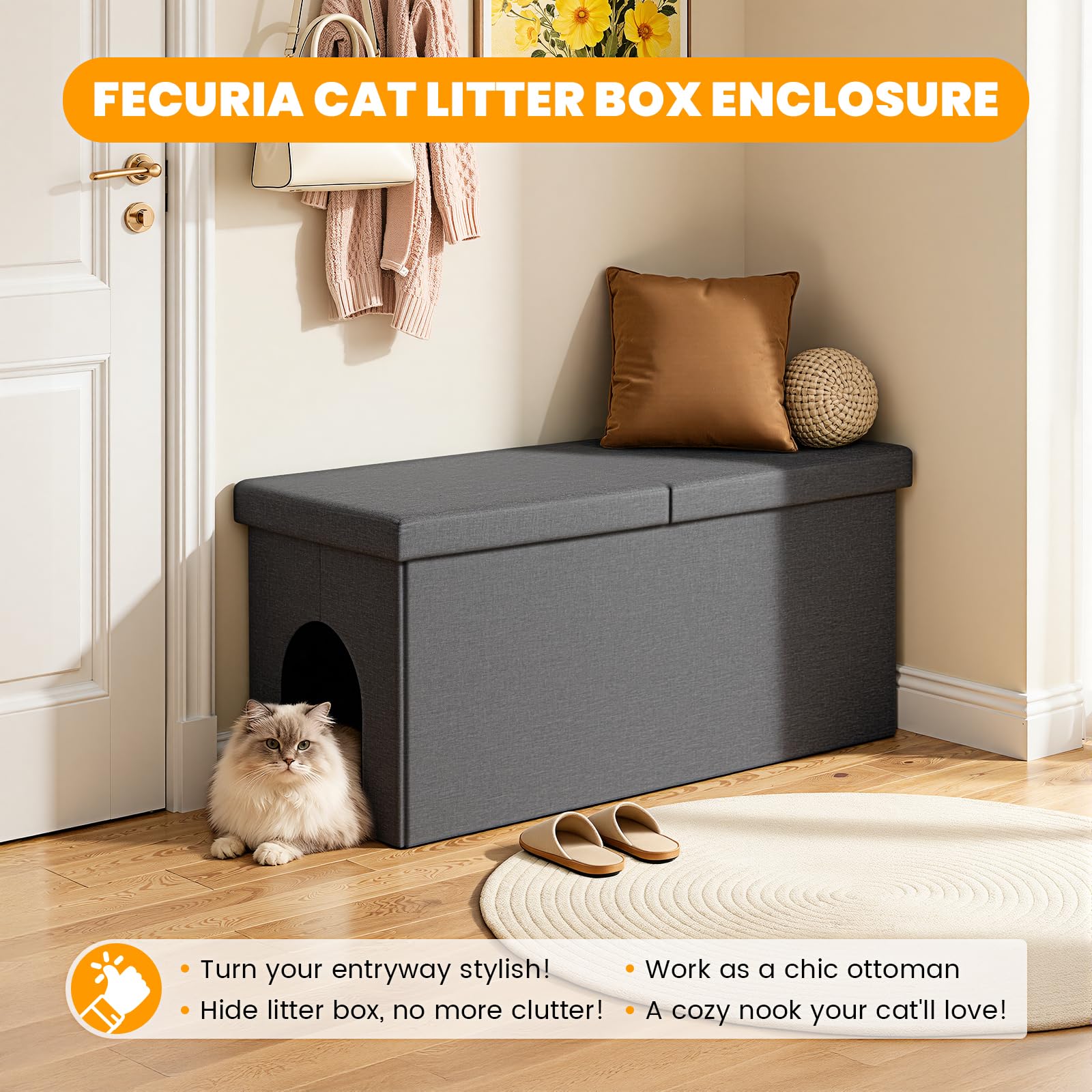Fecuria: reposapies como asiento auxiliar, diseño compacto.
