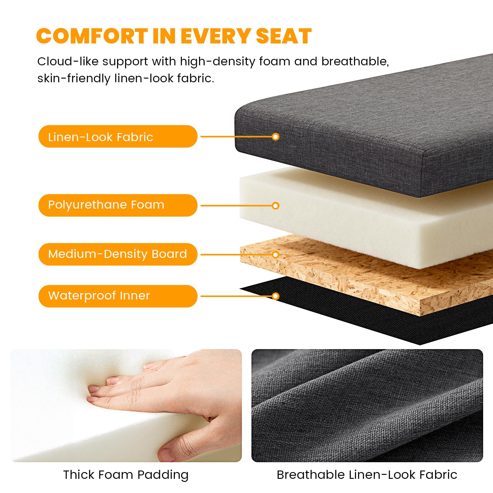 Fecuria: superficie resistente y lavable, duradera y fácil de cuidar.