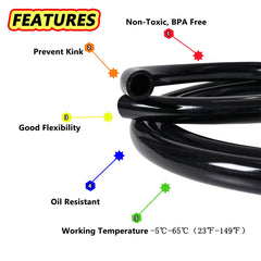 Feelers tubo PVC negro para acuario: transporte seguro de líquidos.