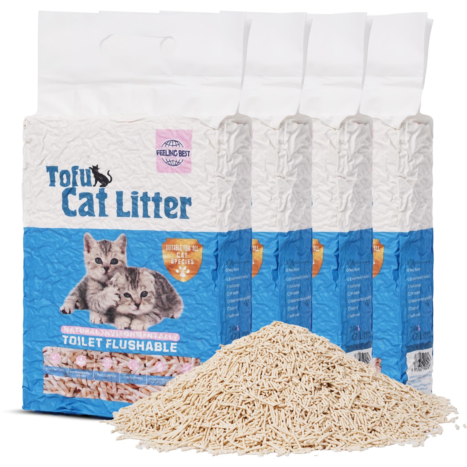 FEELING BEST: arena para gatos con compactación rápida para cajas limpias