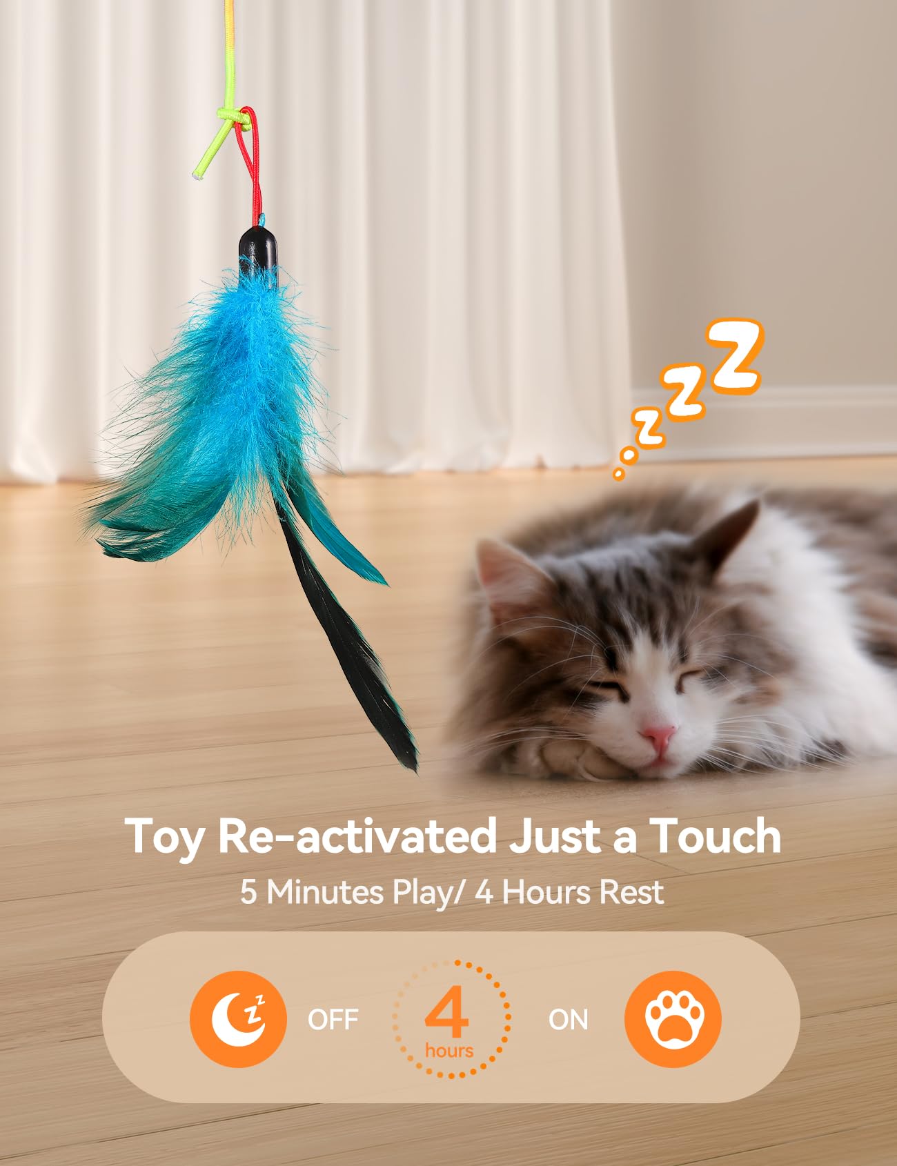 FEELNEEDY: juego interior con cuerda elástica para gatos curiosos