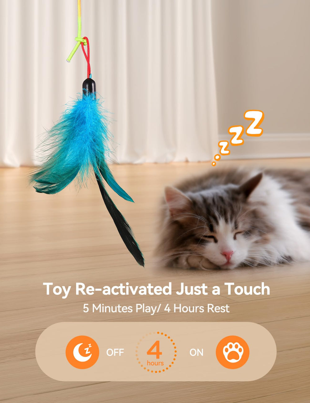 FEELNEEDY: juego interior con cuerda elástica para gatos curiosos