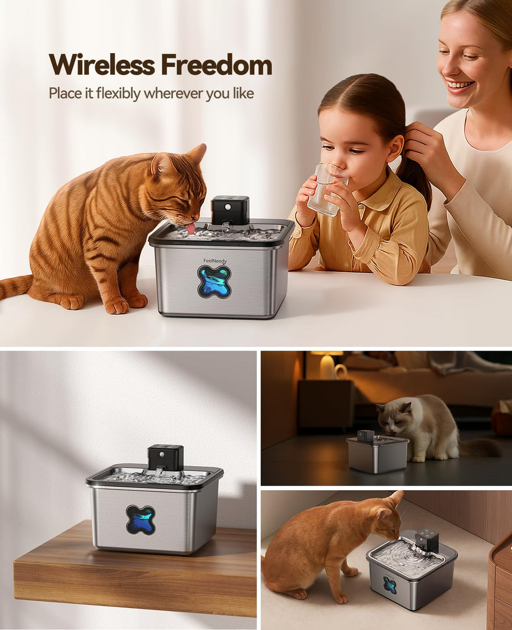 FEELNEEDY bebedero con batería de 4000 mAh ofrece uso inalámbrico