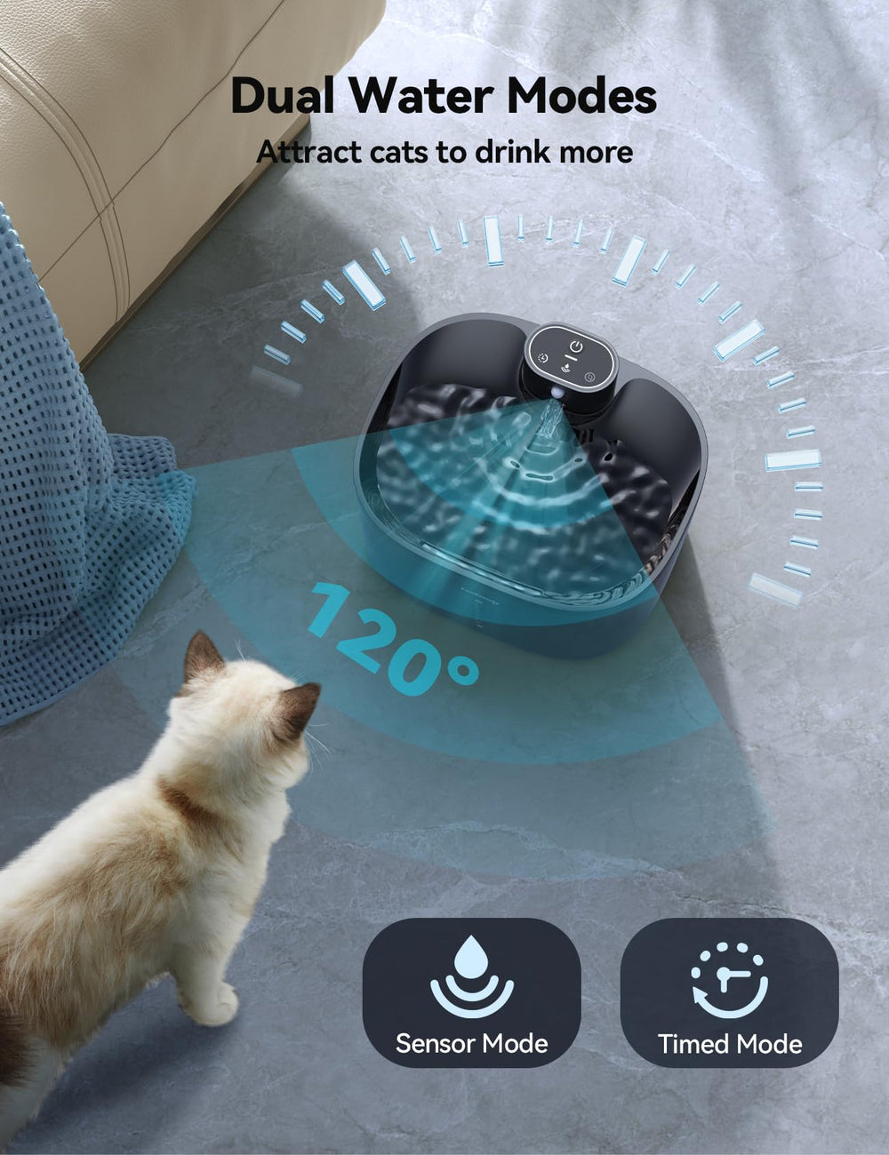 Modo inducción FEELNEEDY: el gato bebe al acercarse