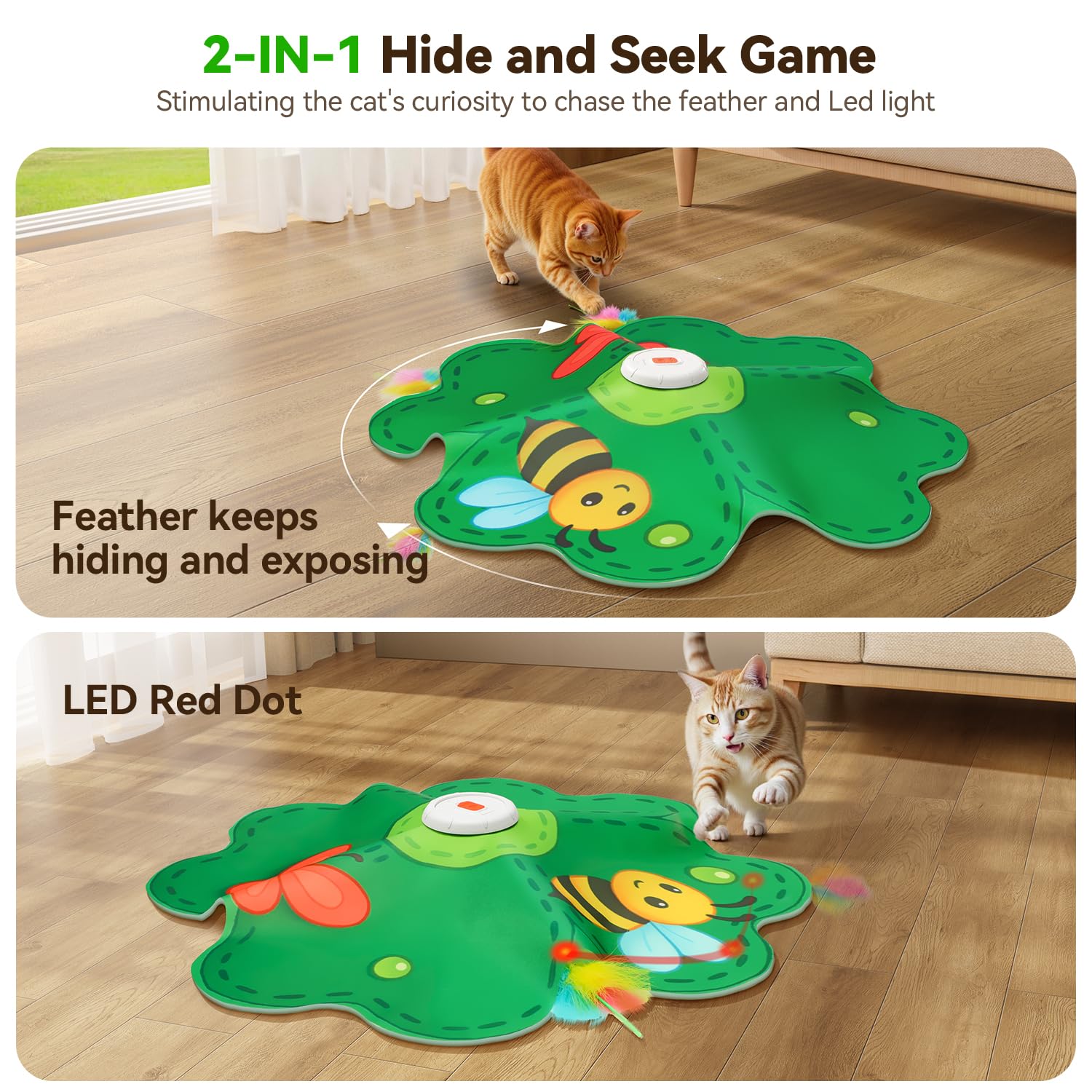 FEELNEEDY plumas ocultas: juego duradero para gatos curiosos