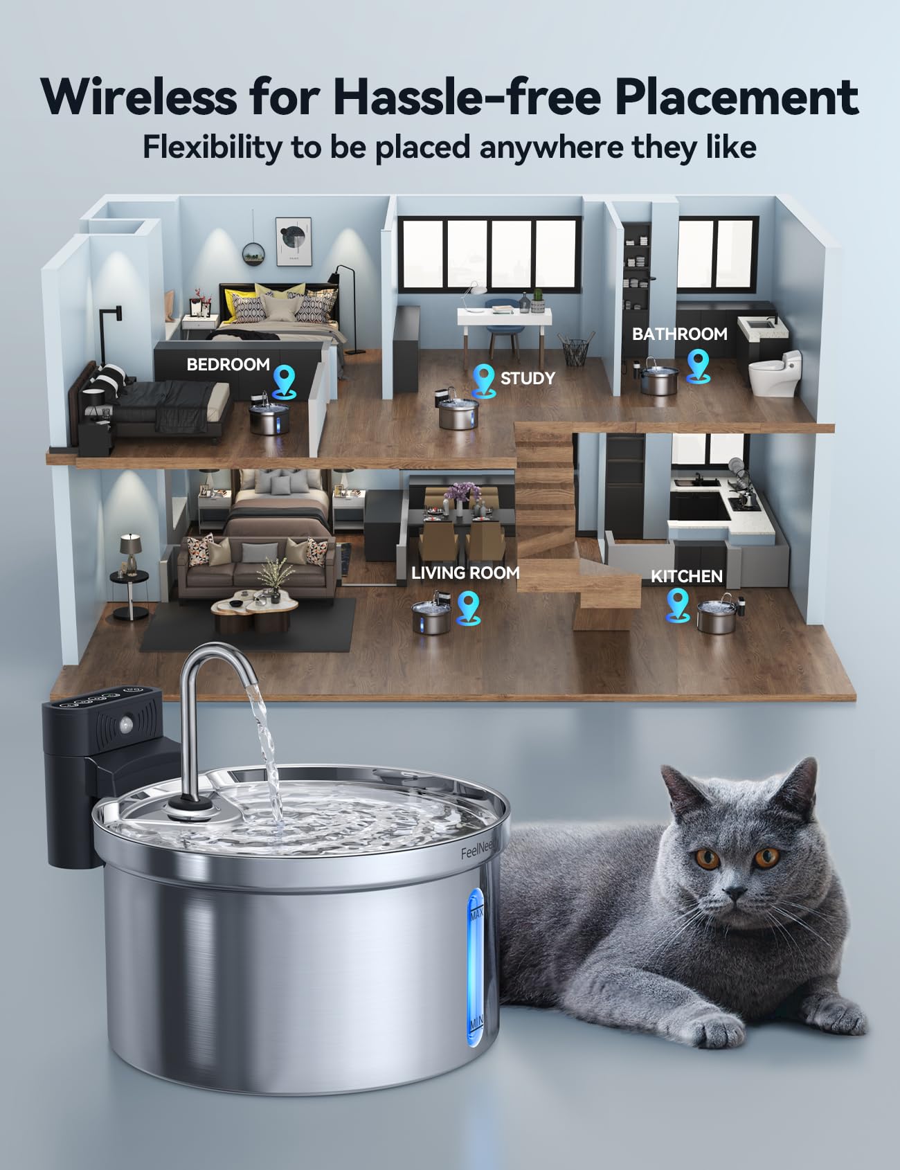 Capacidad de 3,5 L para satisfacer hidratación diaria de tu mascota.