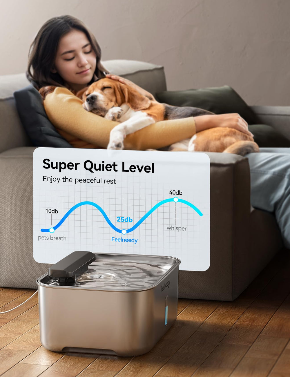 La FEELNEEDY diseño ultra silencioso funciona con menos de 25 dB.