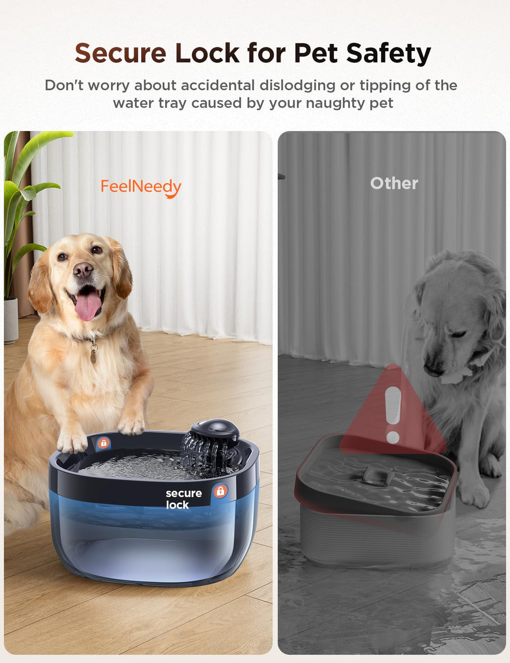 FEELNEEDY: cierre doble evita vuelcos y protege el agua.