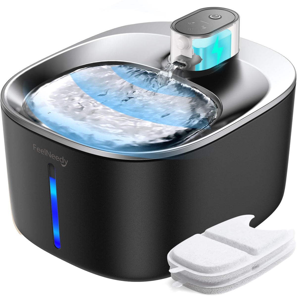 FEELNEEDY fuente-agua-inalambrica-4l para gatos y perros, libertad para beber sin cables.