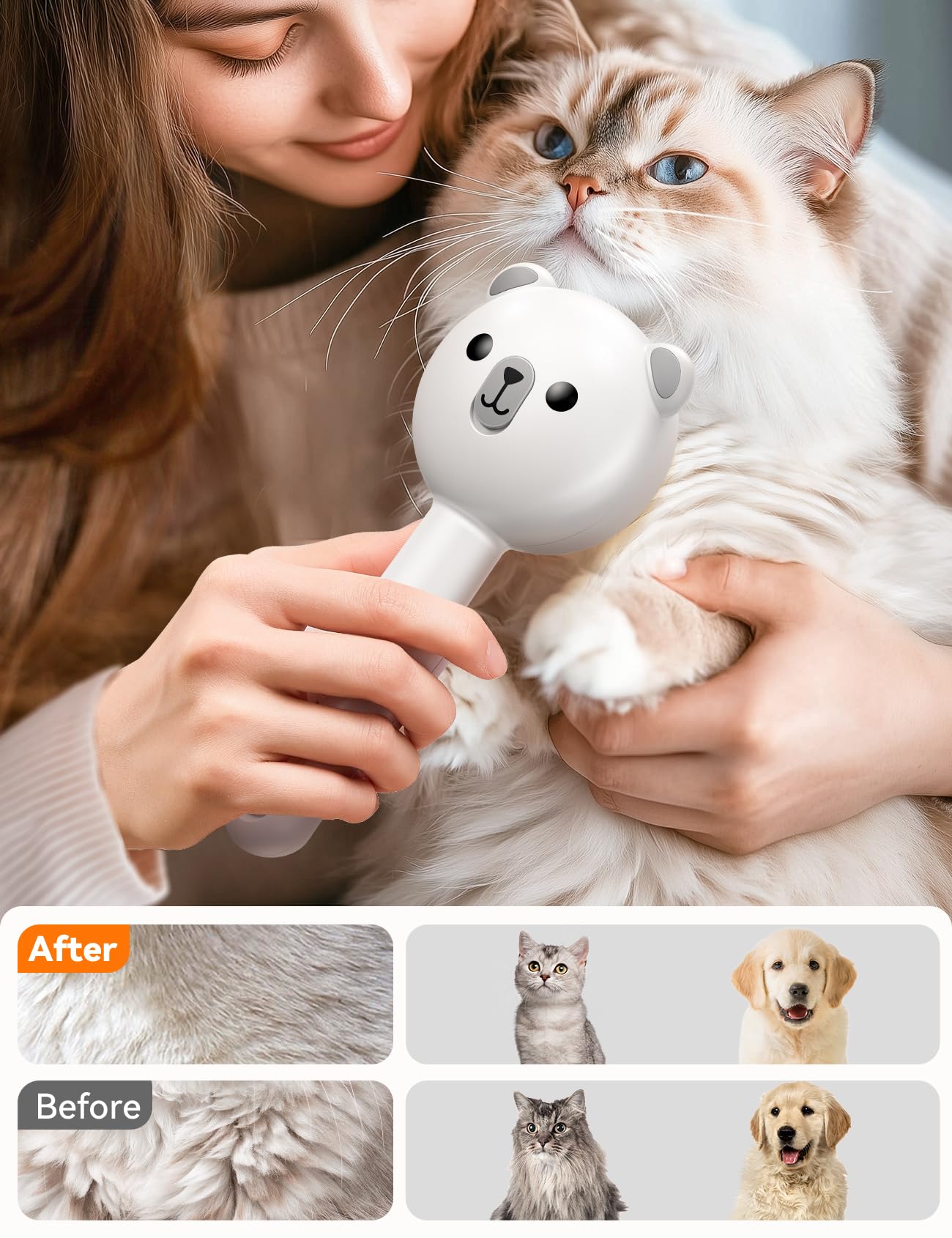 FEELNEEDY: función de auto limpieza para retirar el cabello.