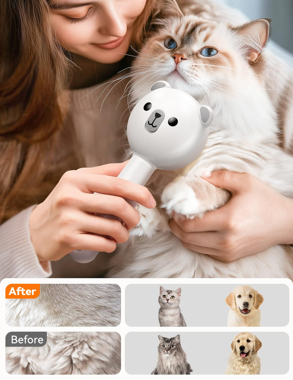 FEELNEEDY: función de auto limpieza para retirar el cabello.