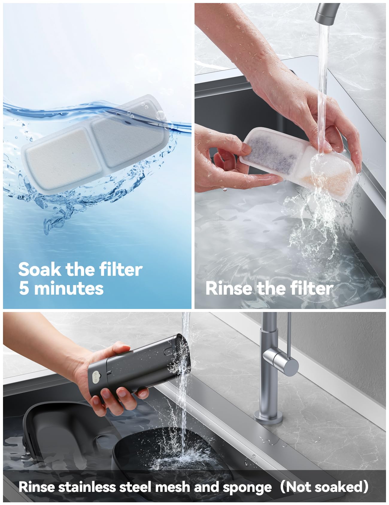 FEELNEEDY filtro de repuesto 2-4 semanas, ayuda a mantener el agua fresca
