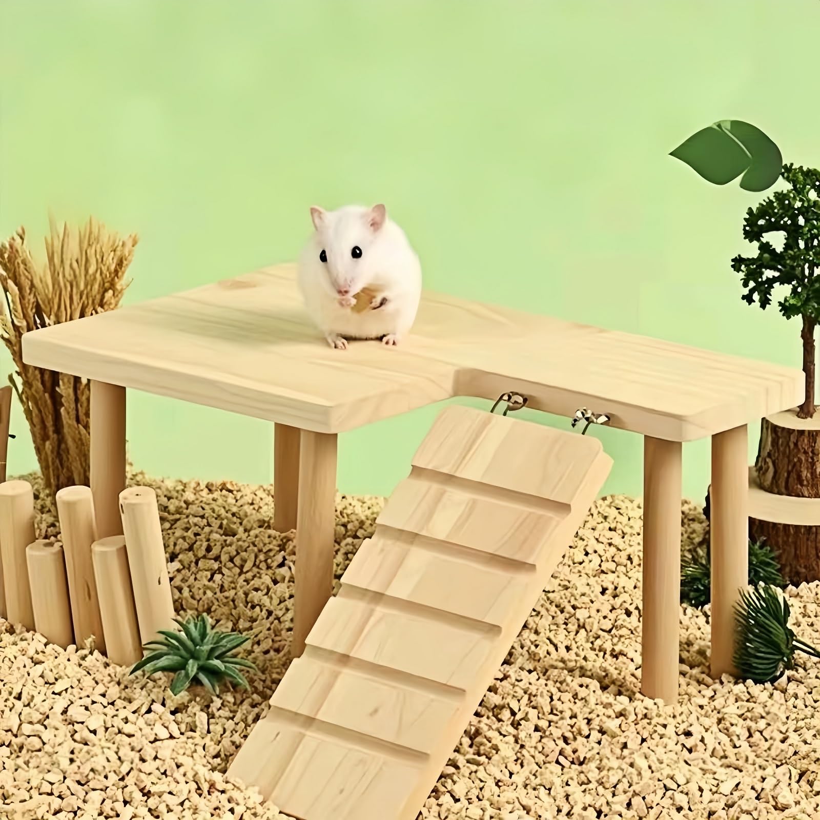 Feiena plataforma de madera para hámster, diseño resistente y duradero