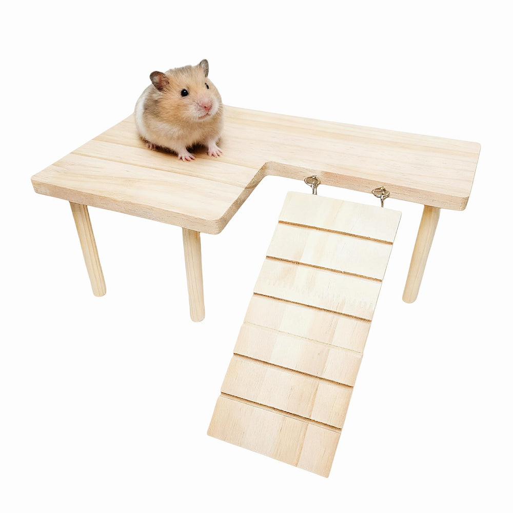 Feiena plataforma de madera para hámster en reposo, segura y cómoda para descansar