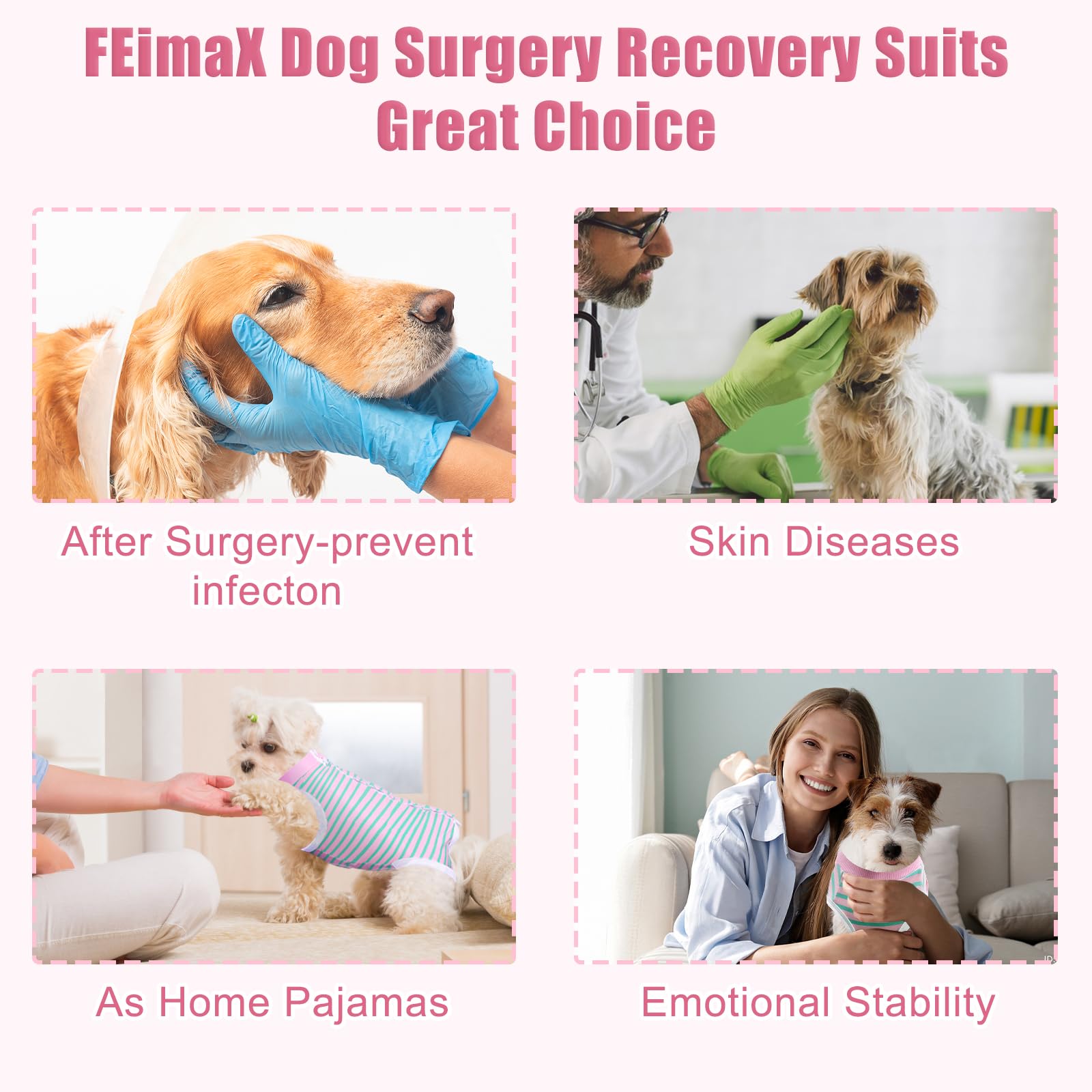 FEimaX traje recuperación perro, uso múltiple para esterilización y otros cuidados.