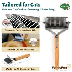 FelineFun cerdas de acero inoxidable para un deslizamiento suave sin tirar pelo.