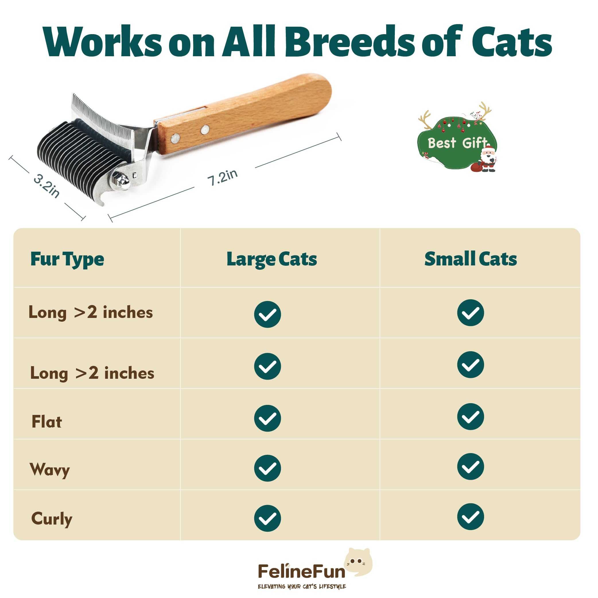 FelineFun ideal para gatos de pelo largo y manejo diario.