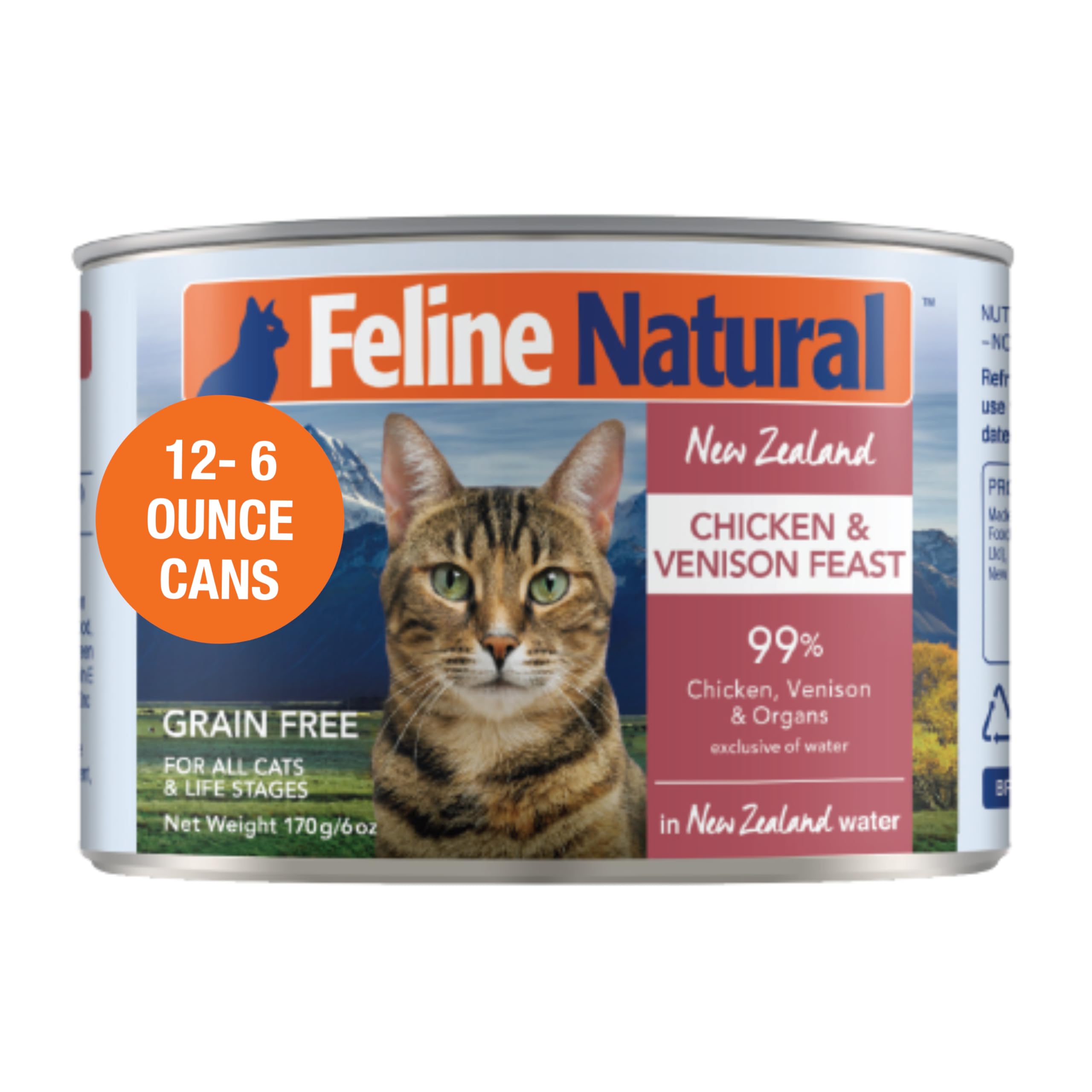 Feline Natural lata pollo y venado, alimento húmedo sabroso para gatos