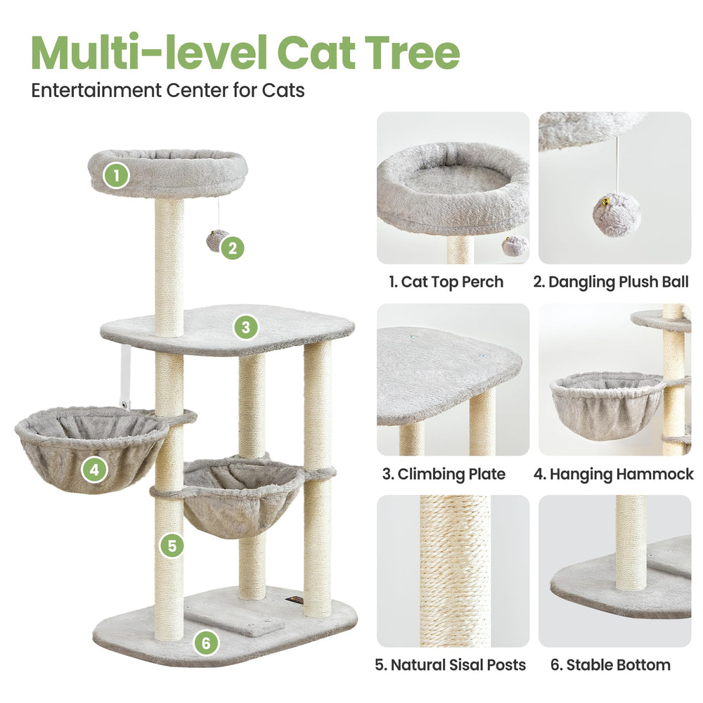 Feliskyn árbol para gatos: dos hamacas para juego y descanso en pareja.