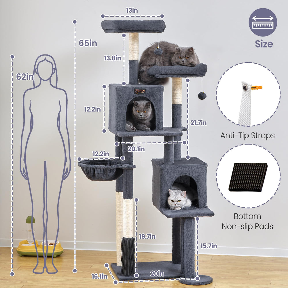 Base reforzada Feliskyn, árbol de gatos estable para juego activo.