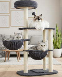 Feliskyn torre-gato 42 pulgadas con plataformas para dos gatos.