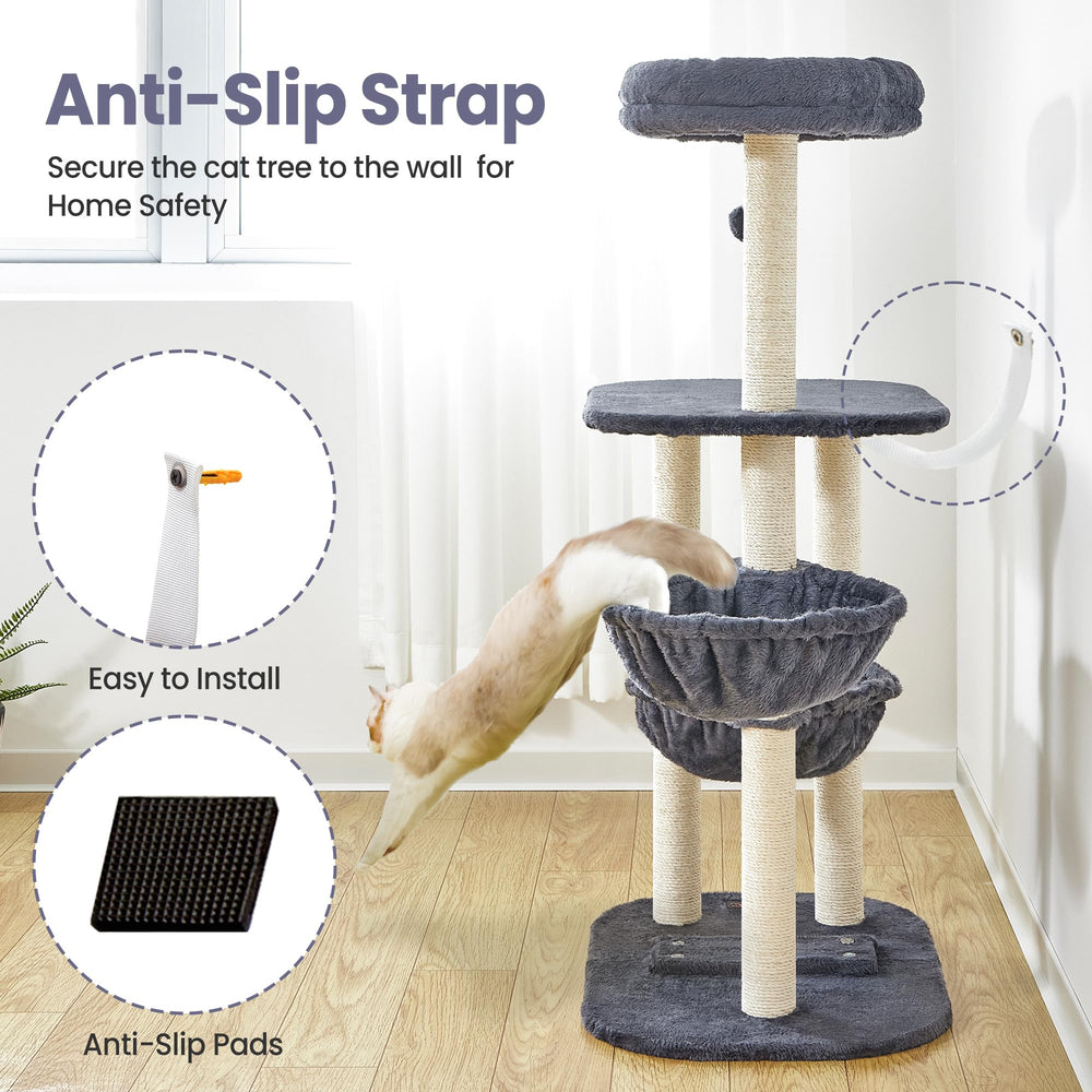 Feliskyn torre-gato diseño gris-beige para interiores modernos.