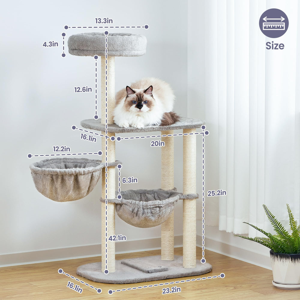 Feliskyn torre-gato perchas y plataformas seguras para gatos activos.