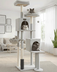 Feliskyn torre para gatos con base amplia, estable para varios felinos en casa