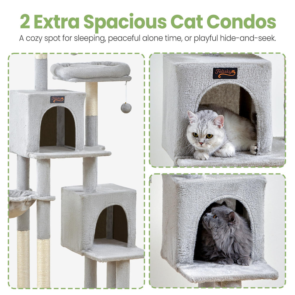 Feliskyn torre para gatos interior con múltiples niveles, ideal para ejercicio vertical