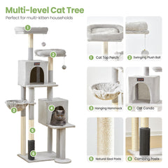 Feliskyn torre con postes de sisal para rascar y proteger muebles