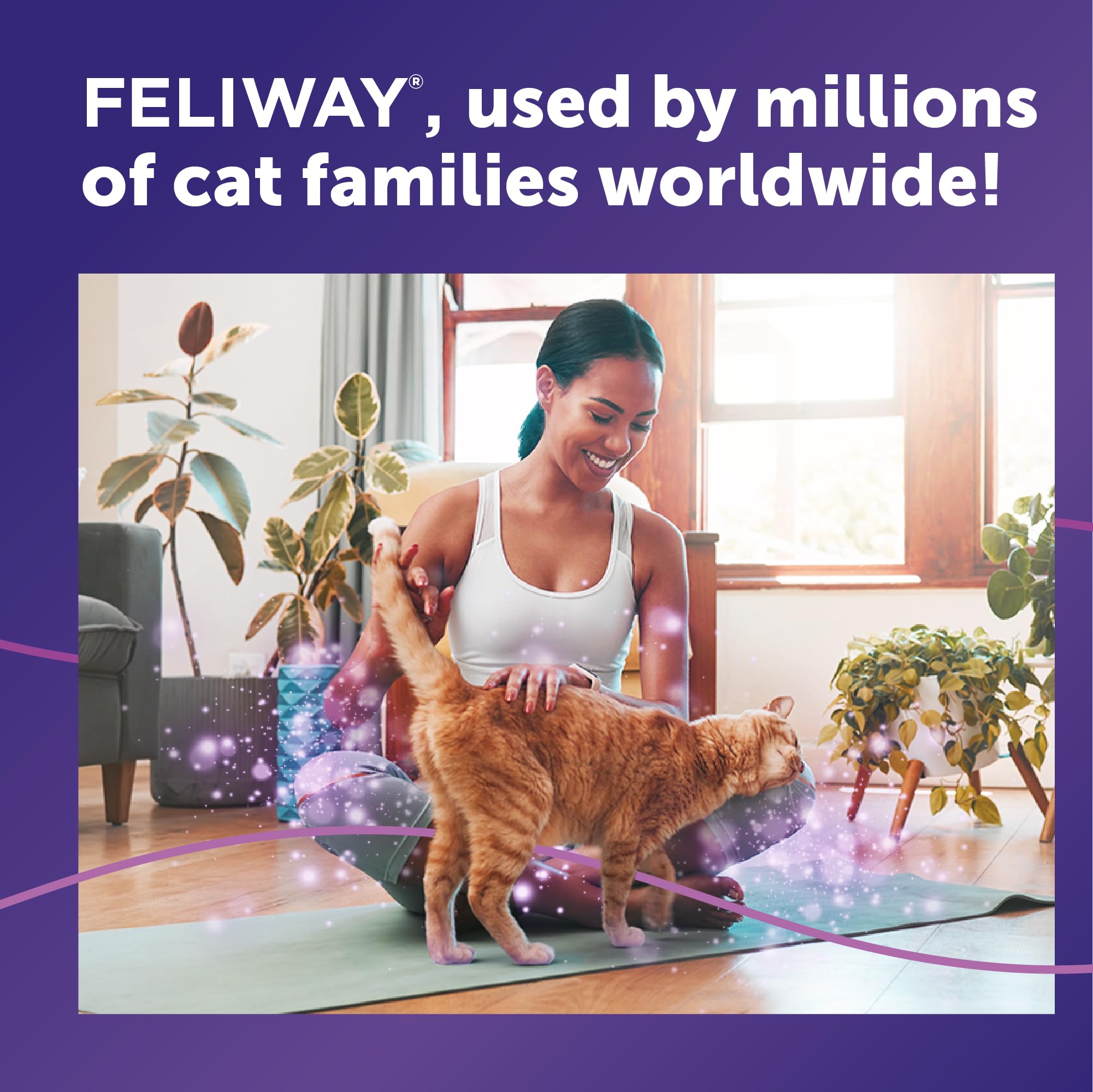 FELIWAY Classic infografía de alcance de 700 pies cuadrados para calma